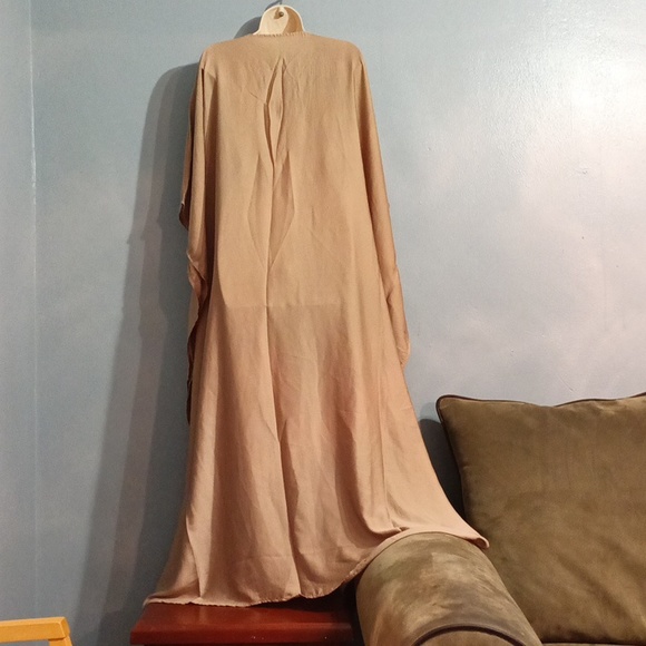 Champagne women's batwing maxi dress lace up front size 2x - Picture 16 of 17